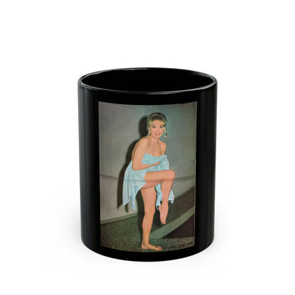 Barbara Valentin #10 (Vintage Female Icon) Black Coffee Mug-11oz-Go Mug Yourself