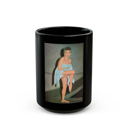 Barbara Valentin #10 (Vintage Female Icon) Black Coffee Mug-15oz-Go Mug Yourself