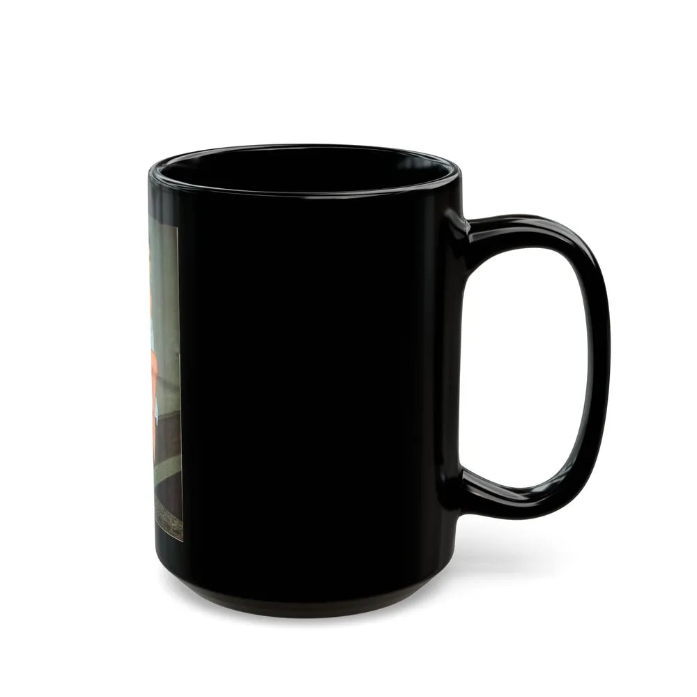 Barbara Valentin #10 (Vintage Female Icon) Black Coffee Mug-Go Mug Yourself