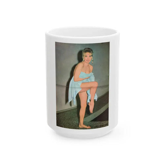 Barbara Valentin #10 (Vintage Female Icon) White Coffee Mug 15oz - Go Mug Yourself