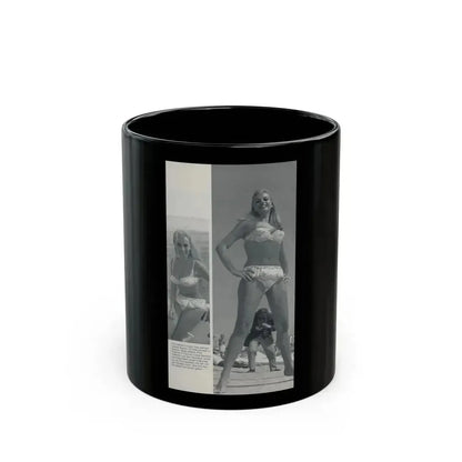Barbara Valentin #16 - 2 Pics (Vintage Female Icon) Black Coffee Mug 11oz - Go Mug Yourself