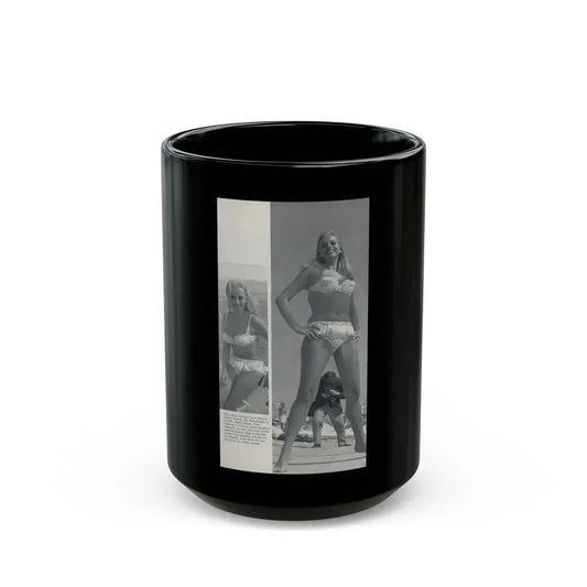 Barbara Valentin #16 - 2 Pics (Vintage Female Icon) Black Coffee Mug 15oz - Go Mug Yourself