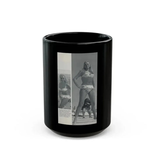 Barbara Valentin #16 - 2 Pics (Vintage Female Icon) Black Coffee Mug 15oz - Go Mug Yourself