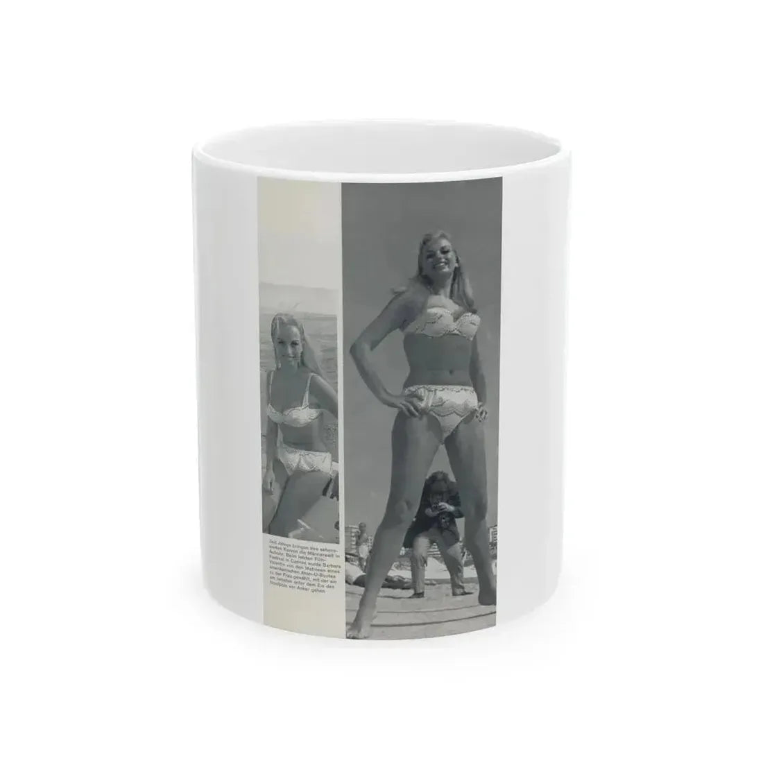 Barbara Valentin #16 - 2 Pics (Vintage Female Icon) White Coffee Mug 11oz - Go Mug Yourself