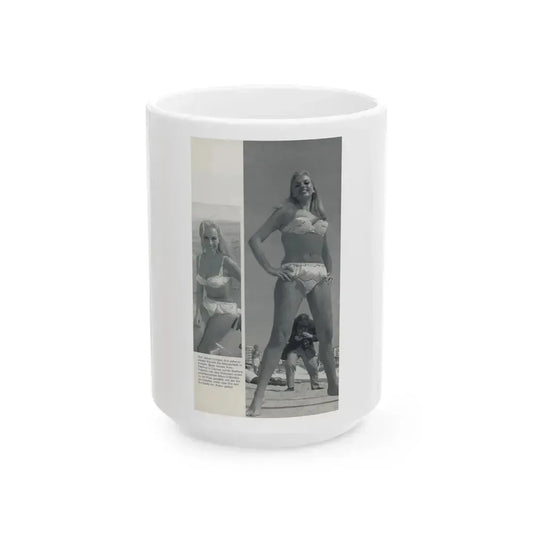 Barbara Valentin #16 - 2 Pics (Vintage Female Icon) White Coffee Mug 15oz - Go Mug Yourself