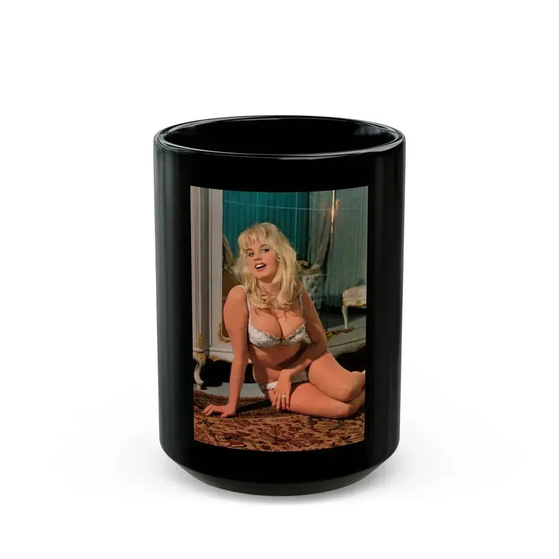 Barbara Valentin #17 (Vintage Female Icon) Black Coffee Mug 15oz - Go Mug Yourself