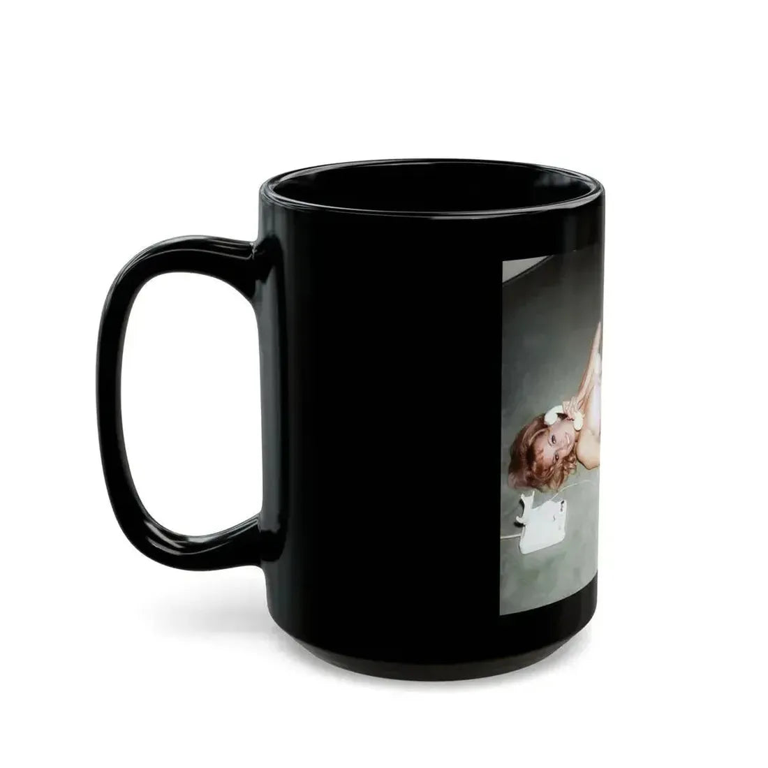 Barbara Valentin #25 (Vintage Female Icon) Black Coffee Mug - Go Mug Yourself