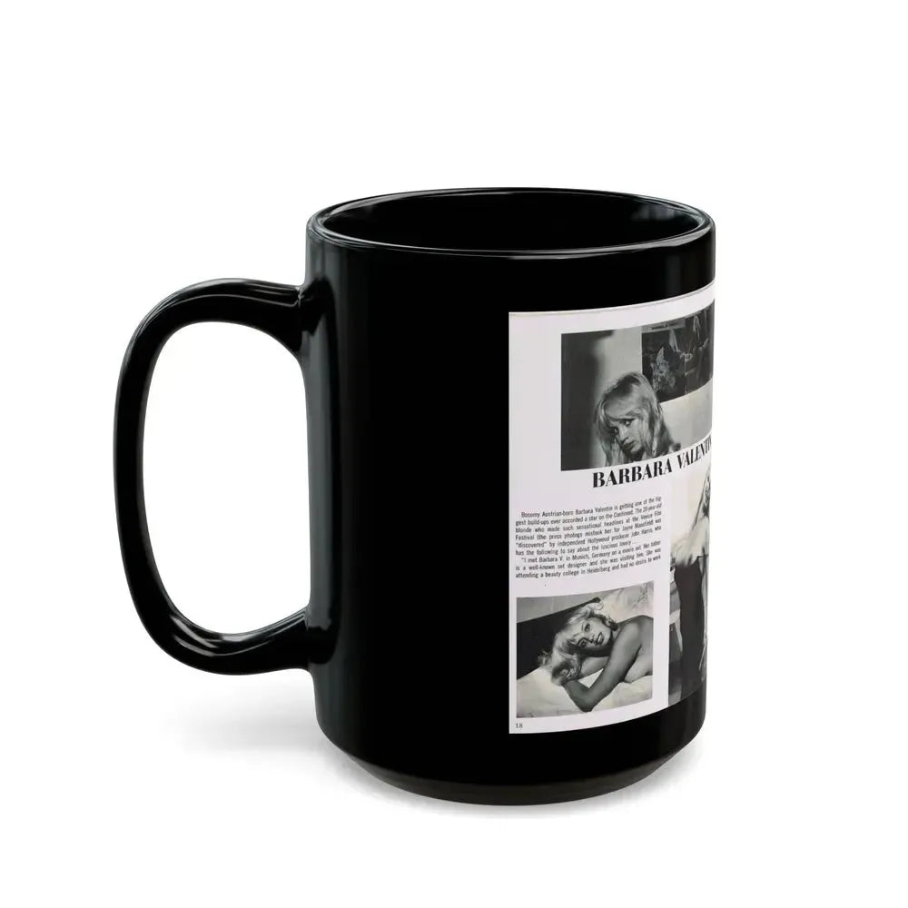 Barbara Valentin #35 - 3 Topless Pics (Vintage Female Icon) Black Coffee Mug - Go Mug Yourself
