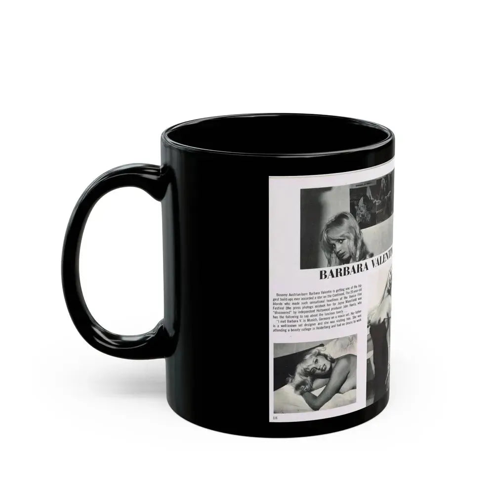 Barbara Valentin #35 - 3 Topless Pics (Vintage Female Icon) Black Coffee Mug - Go Mug Yourself