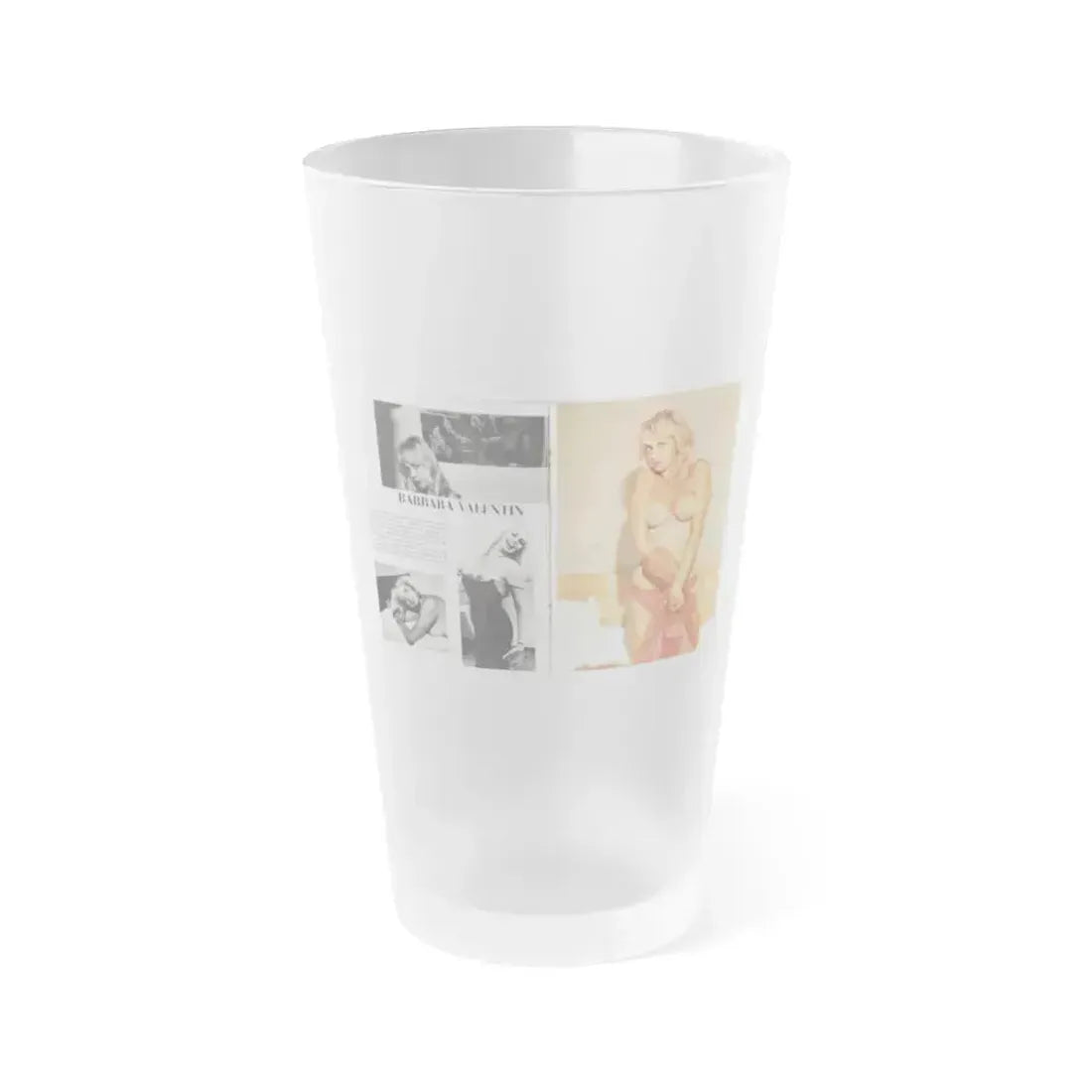 Barbara Valentin #35 - 3 Topless Pics (Vintage Female Icon) Frosted Pint Glass 16oz 16oz Frosted - Go Mug Yourself