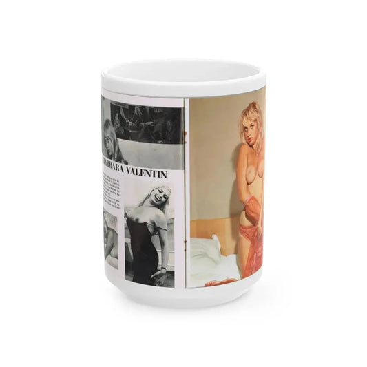 Barbara Valentin #35 - 3 Topless Pics (Vintage Female Icon) White Coffee Mug 15oz - Go Mug Yourself