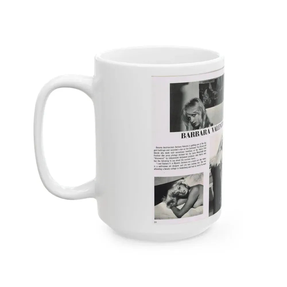 Barbara Valentin #35 - 3 Topless Pics (Vintage Female Icon) White Coffee Mug - Go Mug Yourself