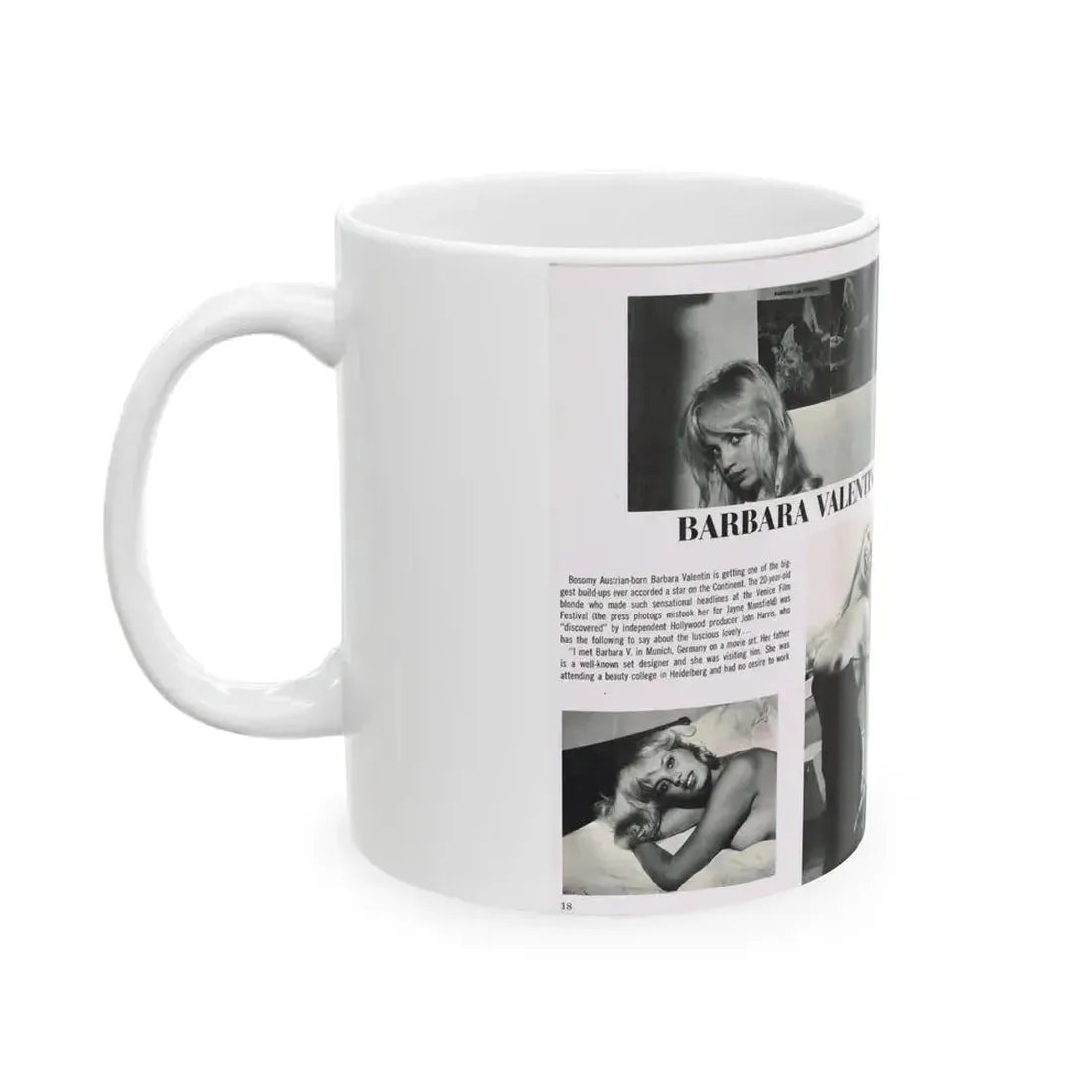 Barbara Valentin #35 - 3 Topless Pics (Vintage Female Icon) White Coffee Mug - Go Mug Yourself