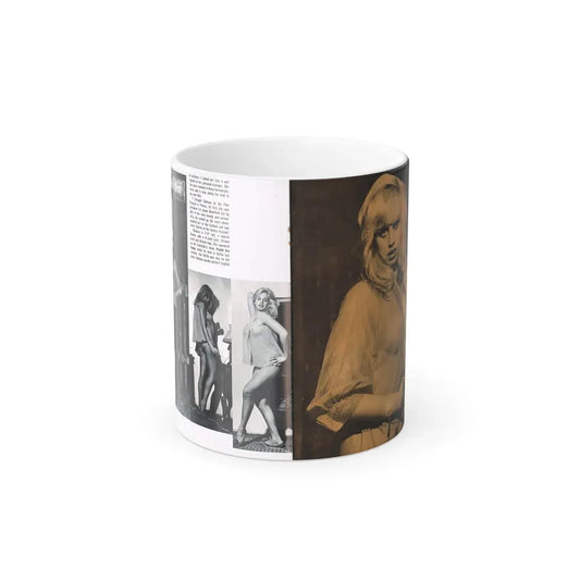 Barbara Valentin #36 - 3 Pics 1 see through top (Vintage Female Icon) Color Changing Coffee Mug 11oz - Go Mug Yourself