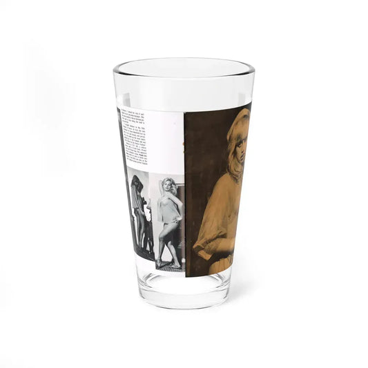 Barbara Valentin #36 - 3 Pics 1 see through top (Vintage Female Icon) Pint Glass 16oz 16oz - Go Mug Yourself