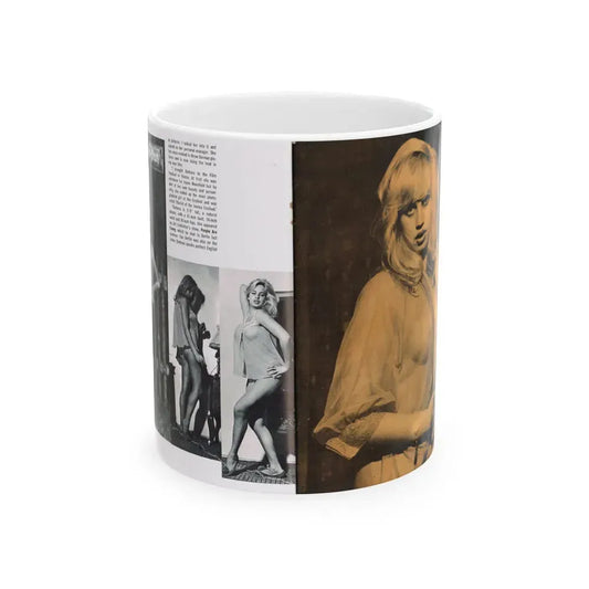 Barbara Valentin #36 - 3 Pics 1 see through top (Vintage Female Icon) White Coffee Mug 11oz - Go Mug Yourself