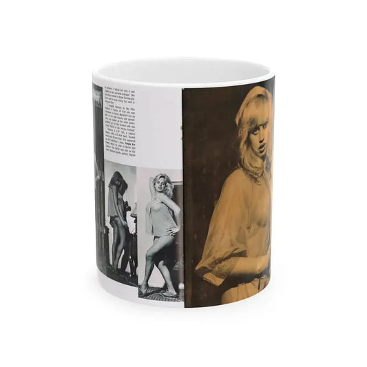 Barbara Valentin #36 - 3 Pics 1 see through top (Vintage Female Icon) White Coffee Mug 11oz - Go Mug Yourself