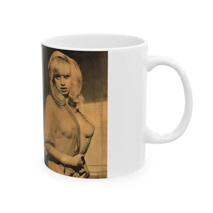 Barbara Valentin #36 - 3 Pics 1 see through top (Vintage Female Icon) White Coffee Mug - Go Mug Yourself