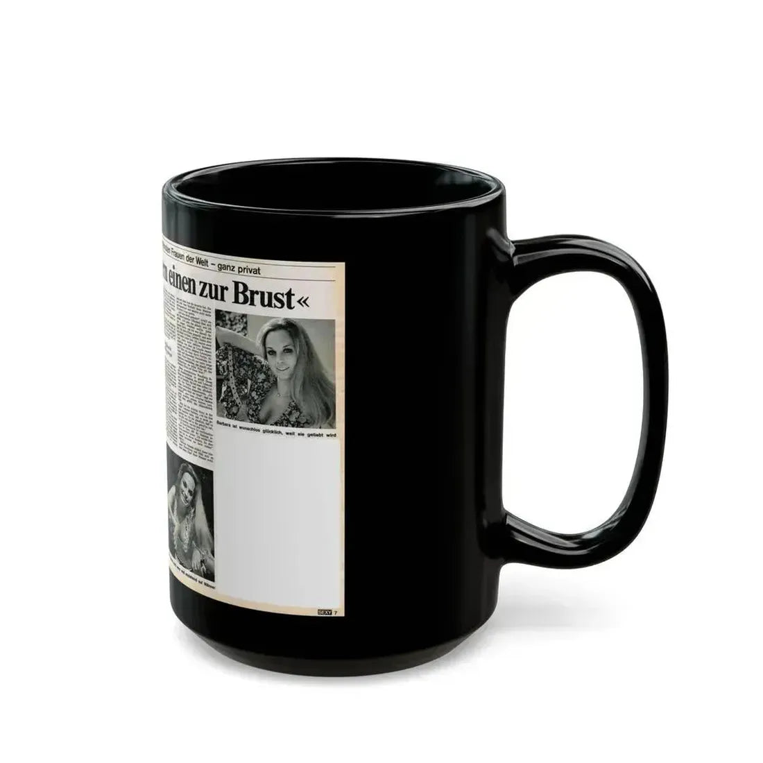 Barbara Valentin #37 (Vintage Female Icon) Black Coffee Mug - Go Mug Yourself