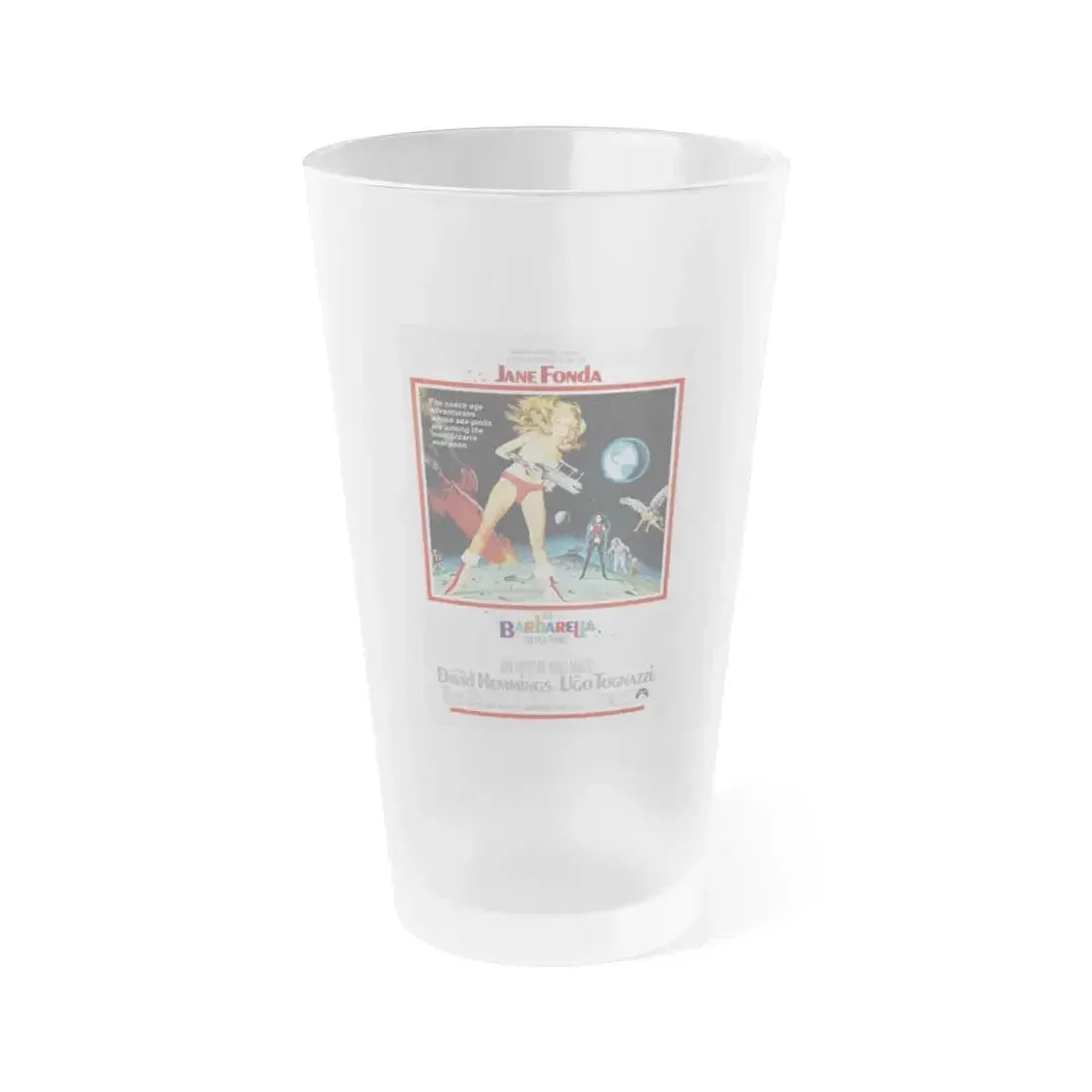 BARBARELLA 1968 Movie Poster - Frosted Pint Glass 16oz 16oz Frosted - Go Mug Yourself