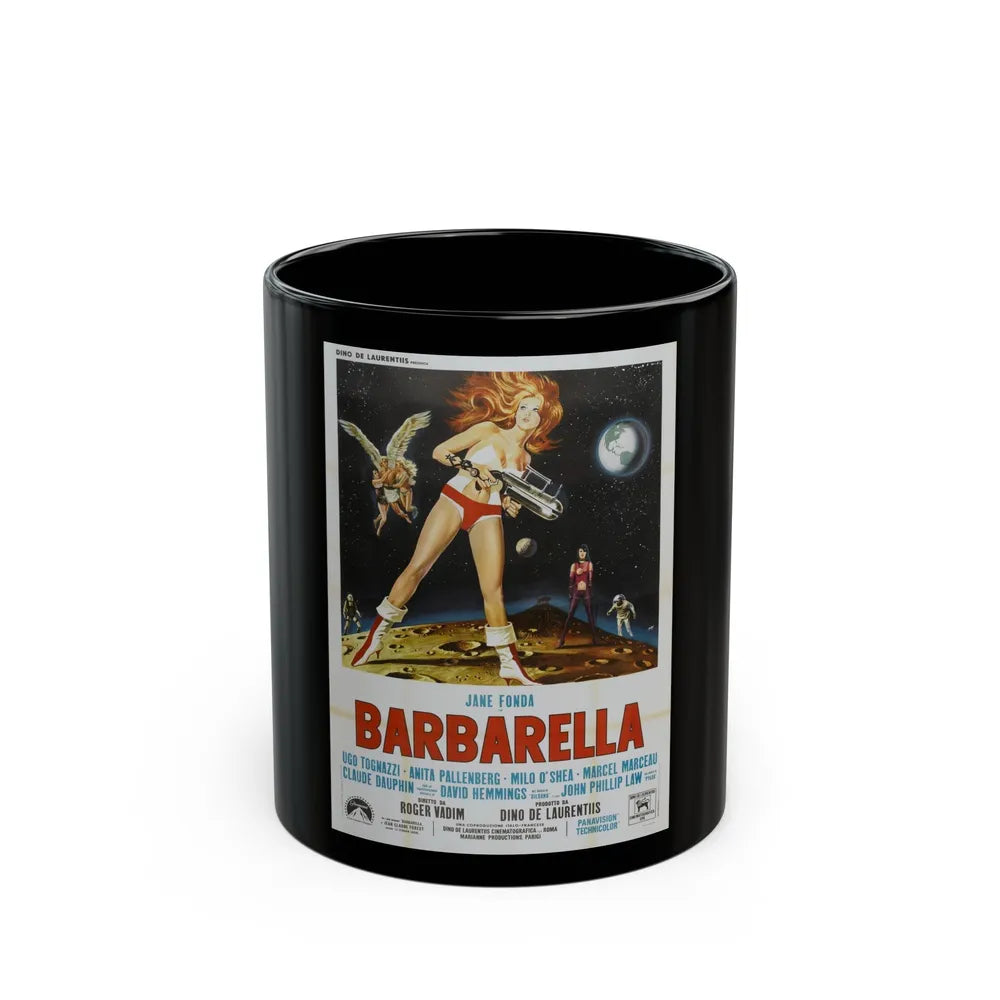 BARBARELLA (ITALIAN) 1968 Movie Poster - Black Coffee Mug-11oz-Go Mug Yourself