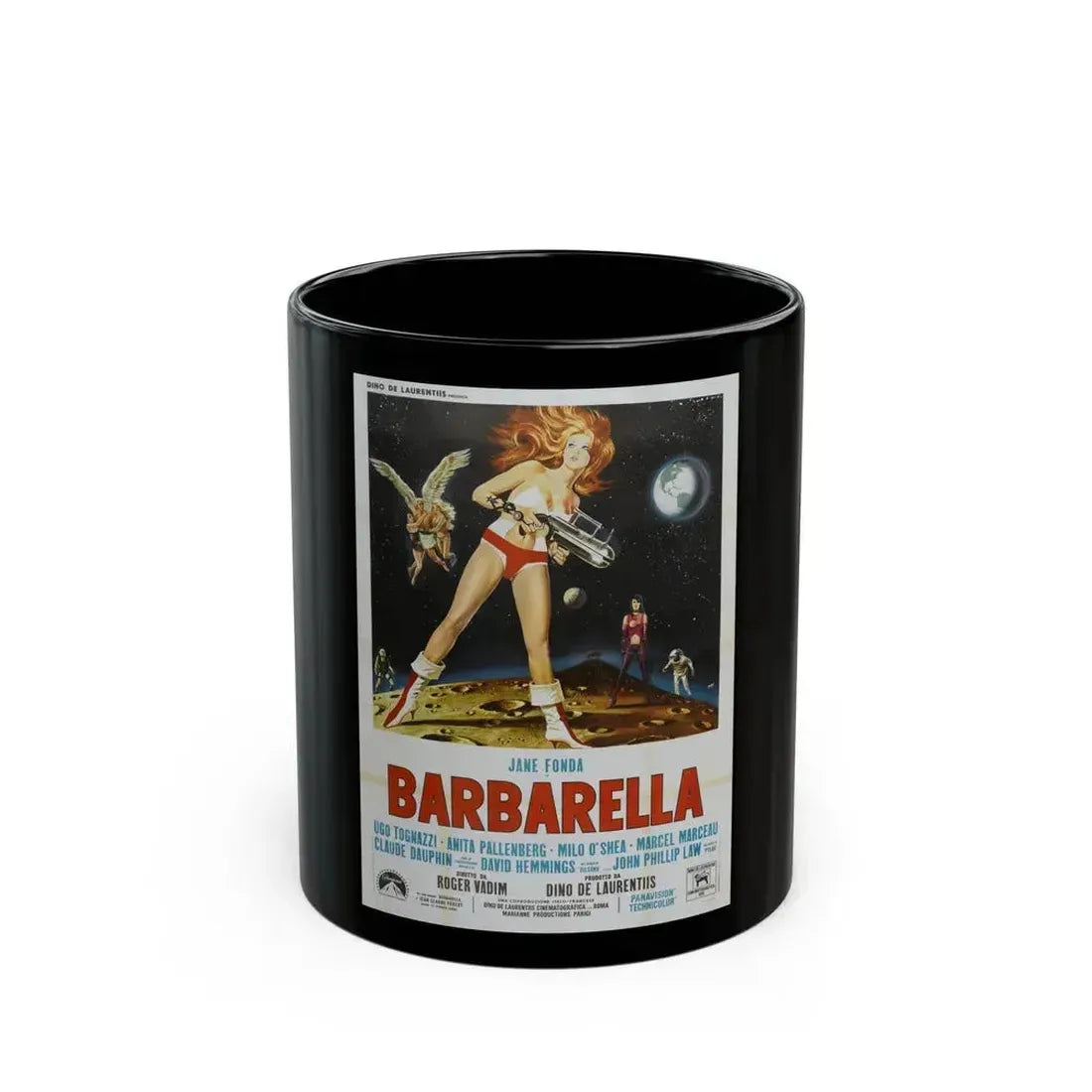 BARBARELLA (ITALIAN) 1968 Movie Poster - Black Coffee Mug 11oz - Go Mug Yourself