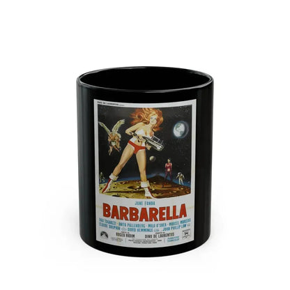 BARBARELLA (ITALIAN) 1968 Movie Poster - Black Coffee Mug 11oz - Go Mug Yourself