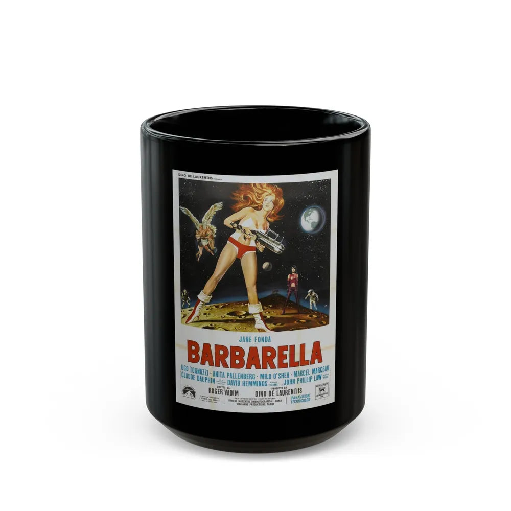 BARBARELLA (ITALIAN) 1968 Movie Poster - Black Coffee Mug-15oz-Go Mug Yourself