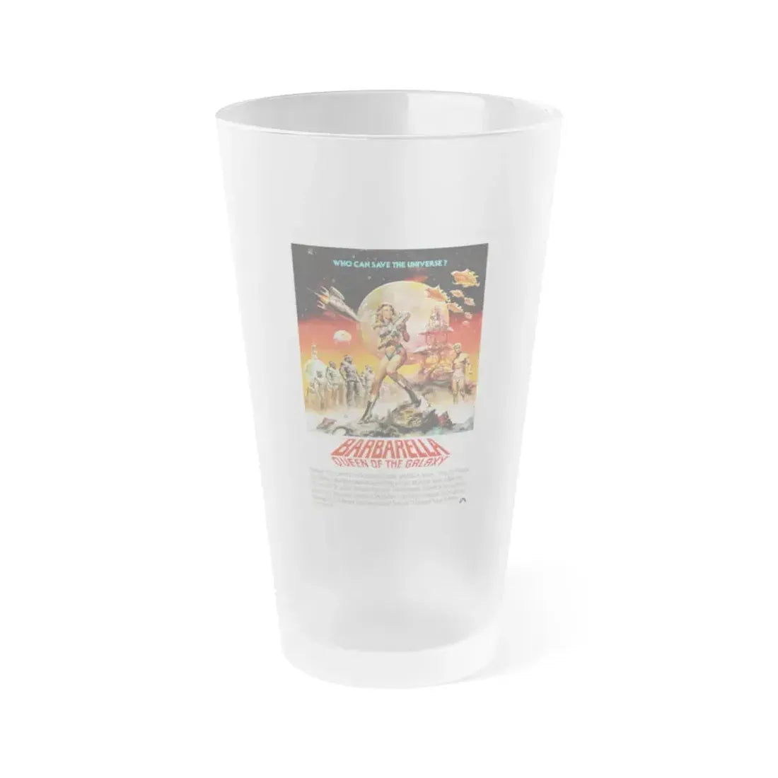 BARBARELLA - QUEEN OF THE GALAXY 1968 Movie Poster - Frosted Pint Glass 16oz 16oz Frosted - Go Mug Yourself