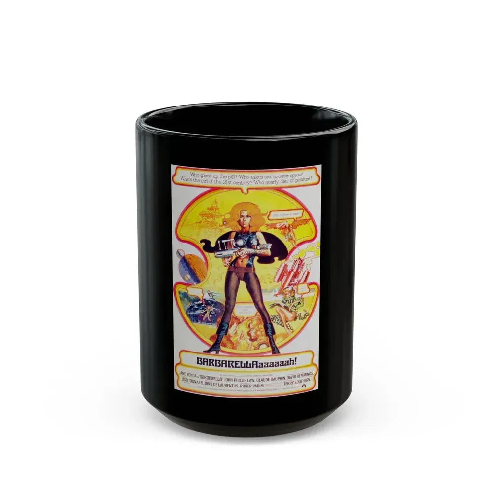 BARBARELLA (RE-RELEASE) 1968 Movie Poster - Black Coffee Mug 15oz - Go Mug Yourself