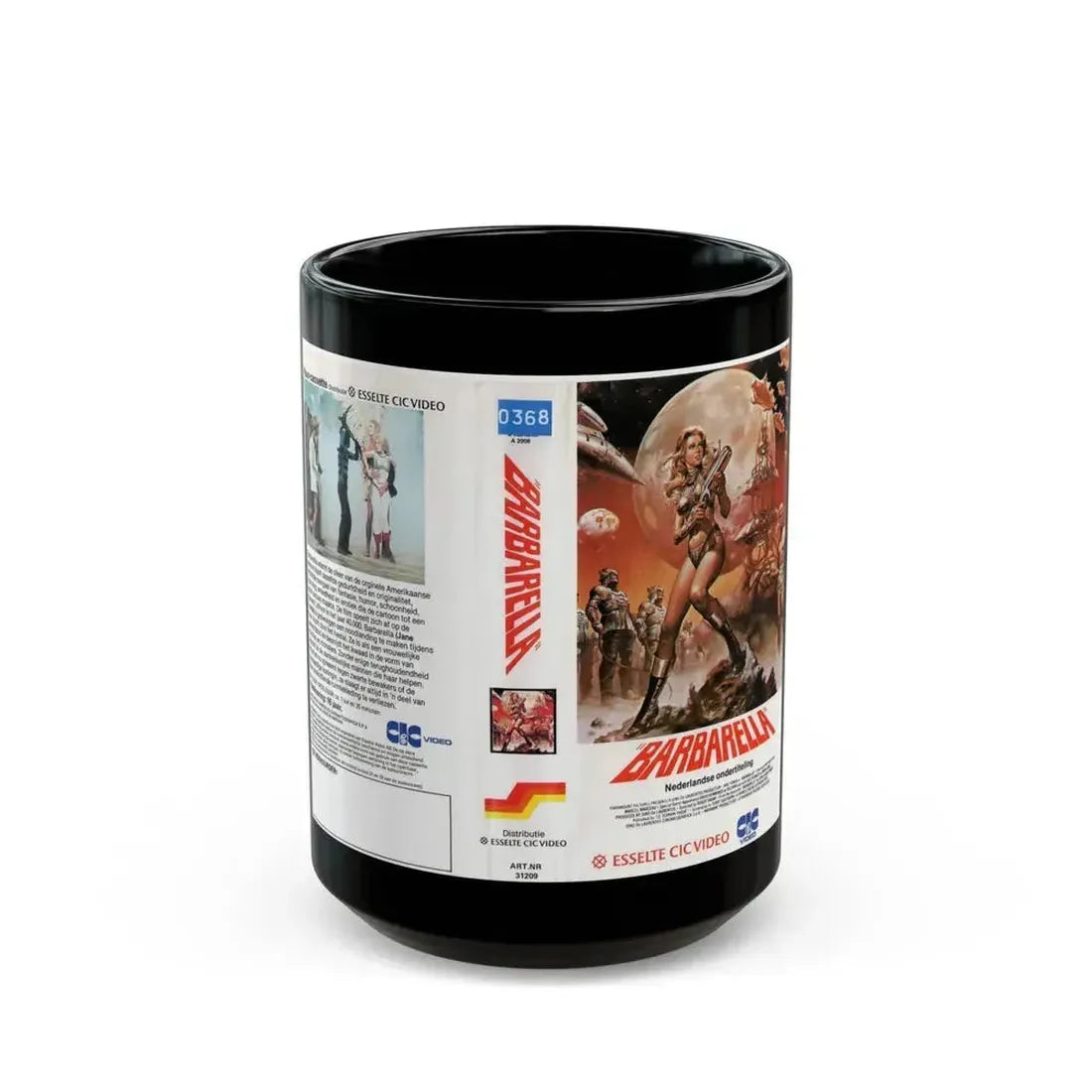 BARBARELLA (VHS COVER) - Black Coffee Mug 15oz - Go Mug Yourself