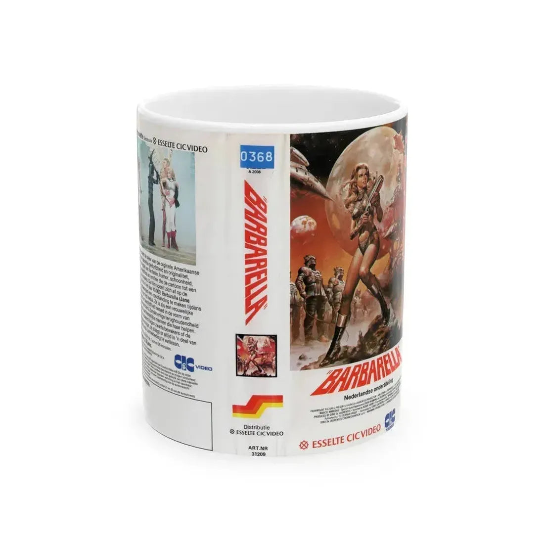 BARBARELLA (VHS COVER) - White Coffee Mug 11oz - Go Mug Yourself