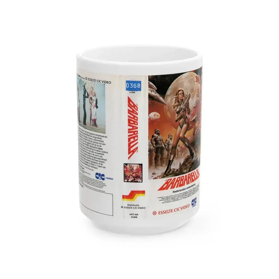 BARBARELLA (VHS COVER) - White Coffee Mug 15oz - Go Mug Yourself