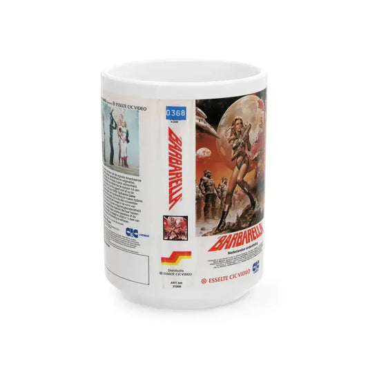 BARBARELLA (VHS COVER) - White Coffee Mug 15oz - Go Mug Yourself
