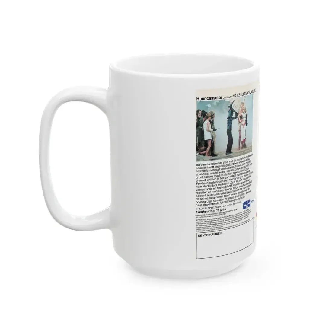 BARBARELLA (VHS COVER) - White Coffee Mug - Go Mug Yourself