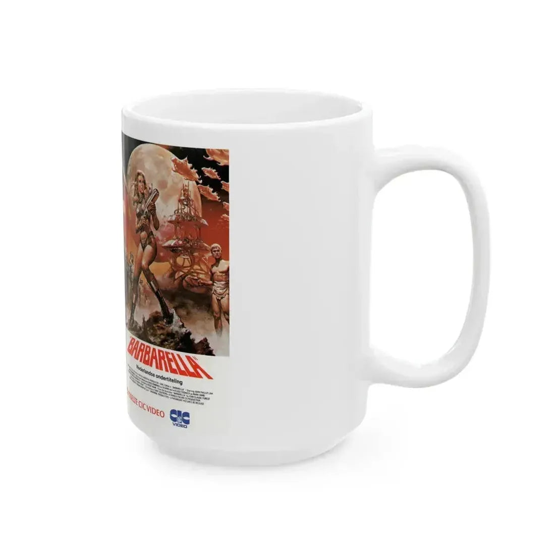 BARBARELLA (VHS COVER) - White Coffee Mug - Go Mug Yourself