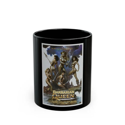 BARBARIAN QUEEN 1985 Movie Poster - Black Coffee Mug-11oz-Go Mug Yourself