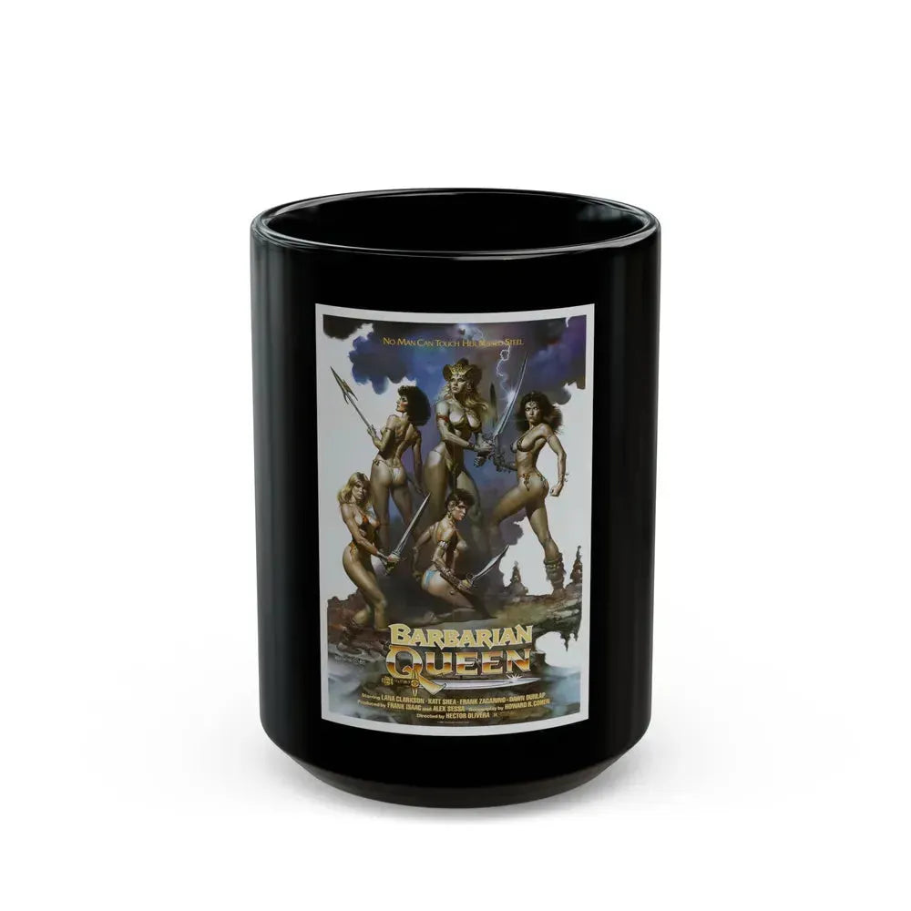 BARBARIAN QUEEN 1985 Movie Poster - Black Coffee Mug 15oz - Go Mug Yourself