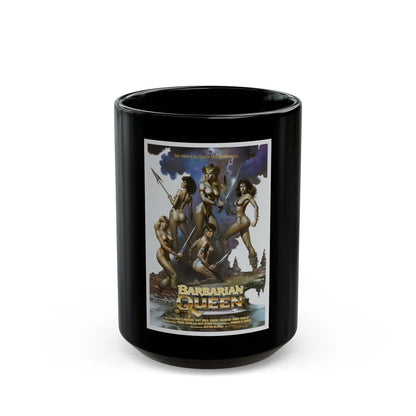 BARBARIAN QUEEN 1985 Movie Poster - Black Coffee Mug-15oz-Go Mug Yourself