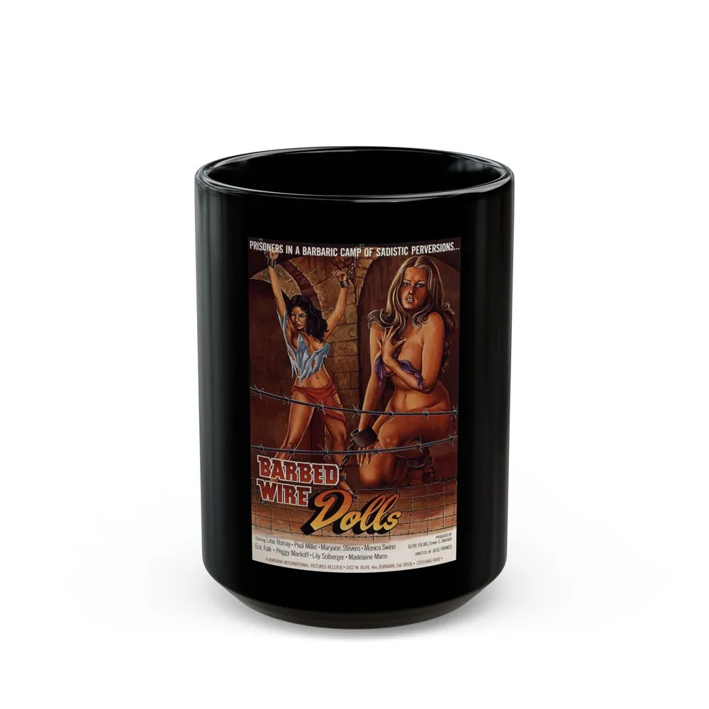 BARBED WIRE DOLLS 1976 Movie Poster - Black Coffee Mug-15oz-Go Mug Yourself