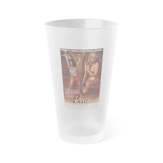 BARBED WIRE DOLLS 1976 Movie Poster - Frosted Pint Glass 16oz-16oz-Frosted-Go Mug Yourself