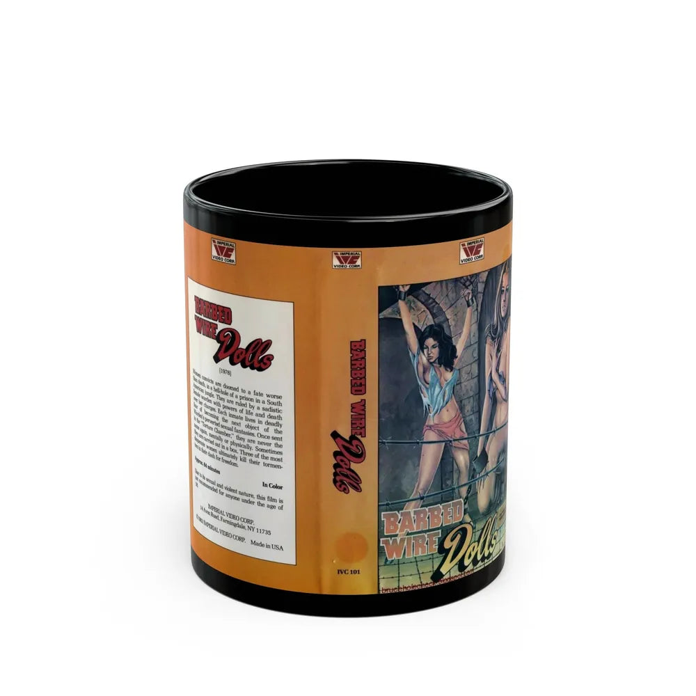 BARBED WIRE DOLLS (VHS COVER) - Black Coffee Mug-11oz-Go Mug Yourself