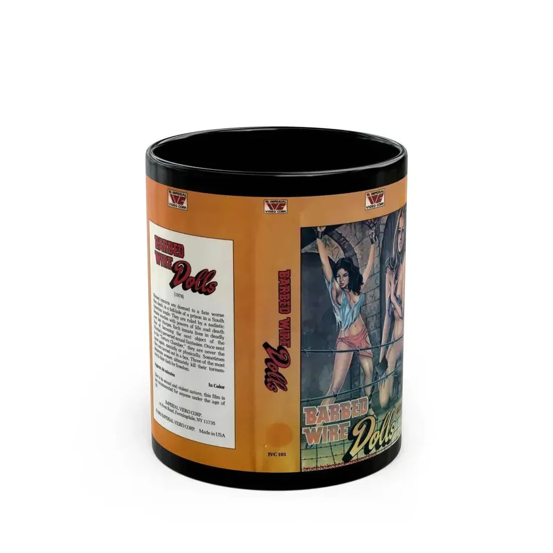 BARBED WIRE DOLLS (VHS COVER) - Black Coffee Mug 11oz - Go Mug Yourself