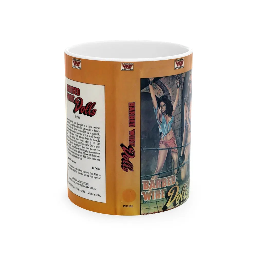 BARBED WIRE DOLLS (VHS COVER) - White Coffee Mug-11oz-Go Mug Yourself