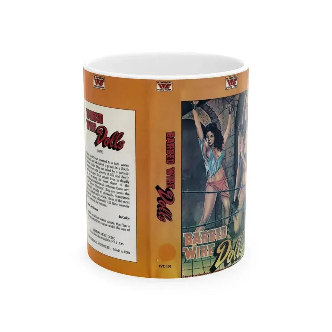 BARBED WIRE DOLLS (VHS COVER) - White Coffee Mug 11oz - Go Mug Yourself