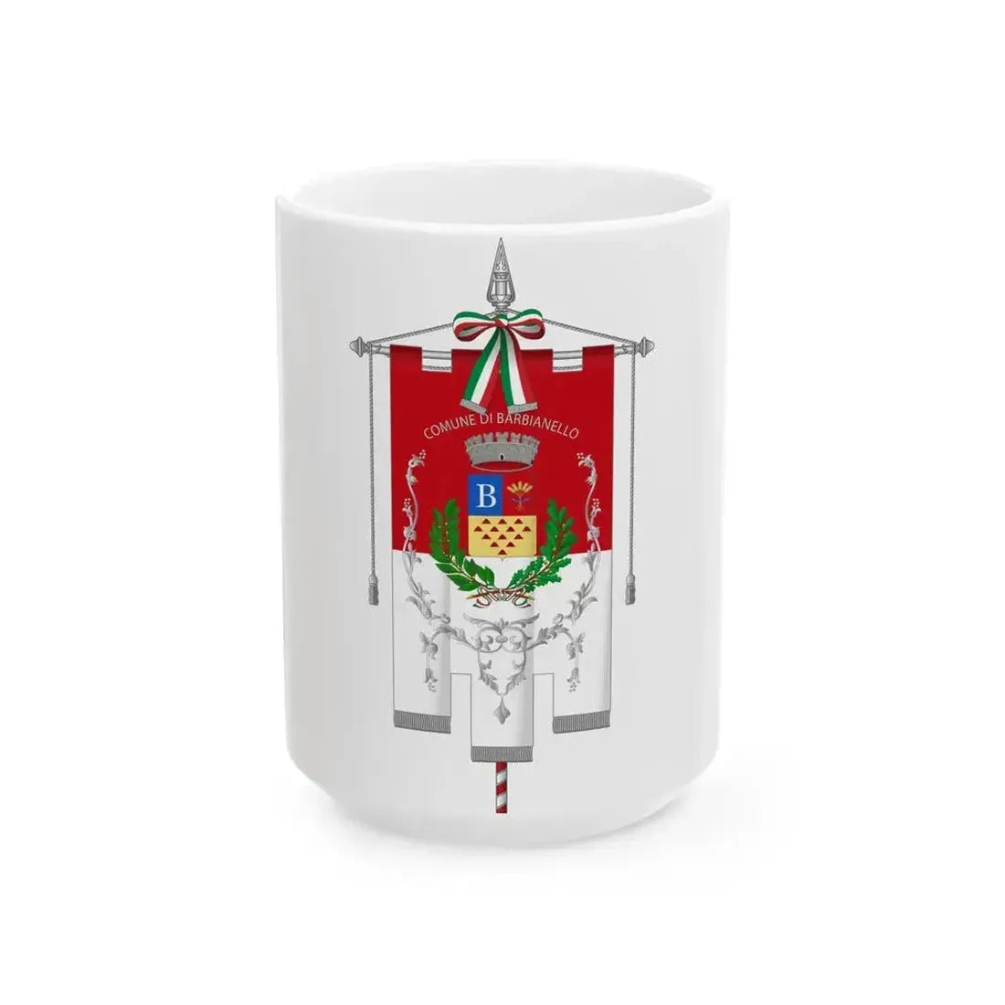 Barbianello-Gonfalone (Italy) White Coffee Mug 15oz - Go Mug Yourself