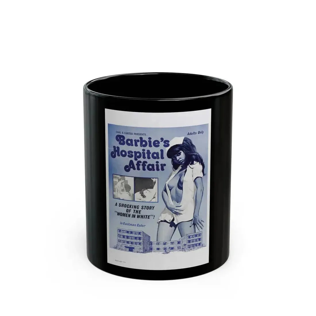 BARBIE'S HOSPITAL AFFAIR 1970 Movie Poster - Black Coffee Mug - Go Mug Yourself
