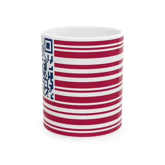 Barcode American Flag (United States) White Coffee Mug 11oz - Go Mug Yourself