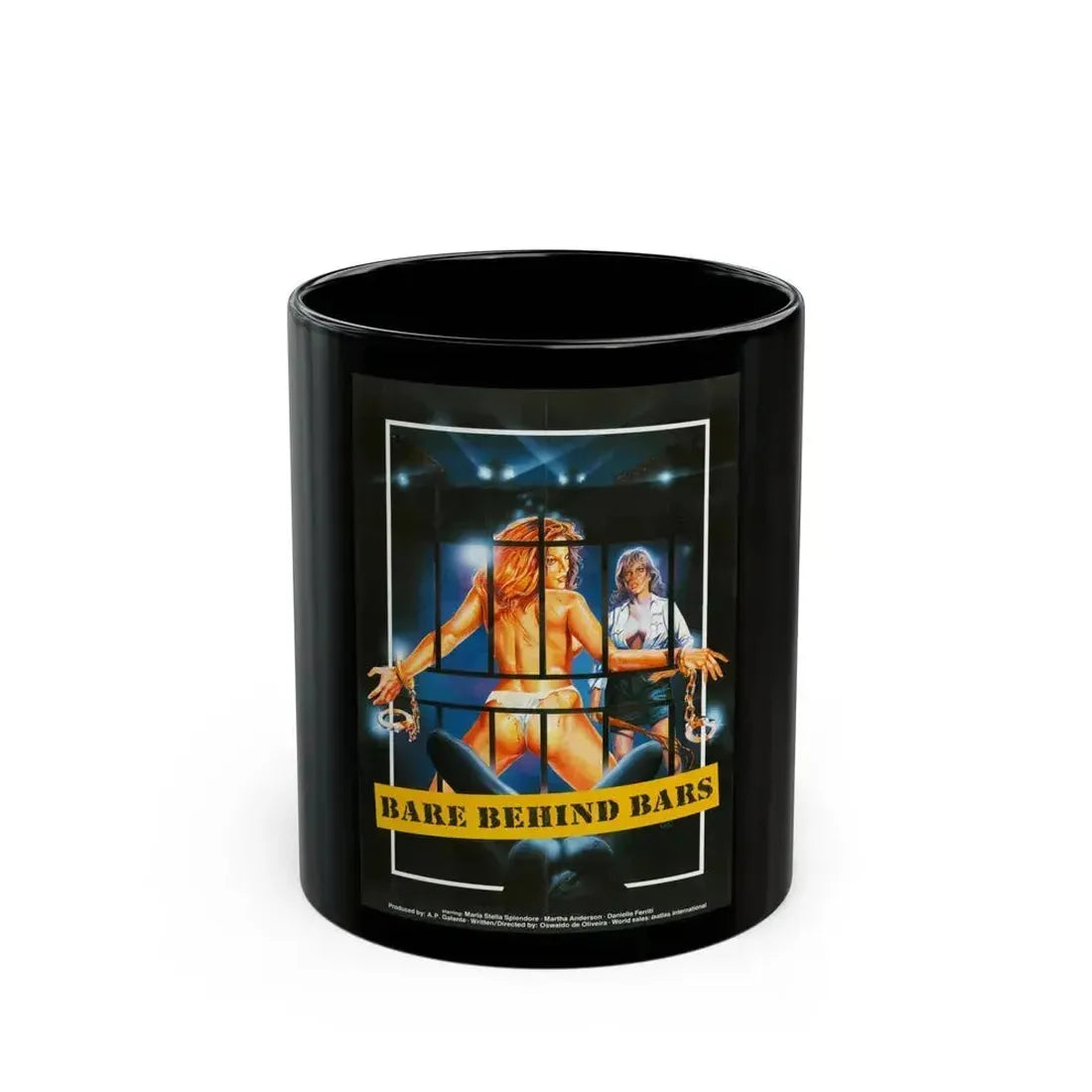 BARE BEHIND BARS 1980 Movie Poster - Black Coffee Mug 11oz - Go Mug Yourself