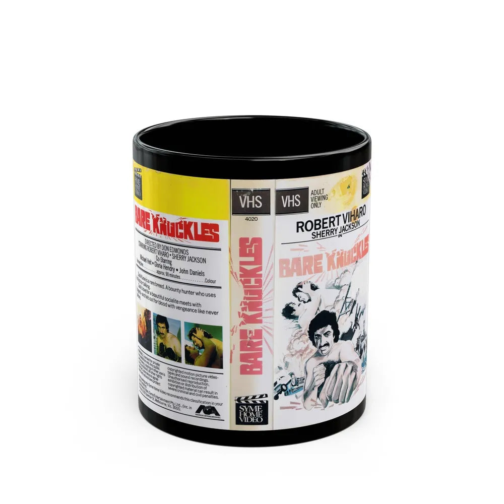 BARE KNUCKLES (VHS COVER) - Black Coffee Mug-11oz-Go Mug Yourself